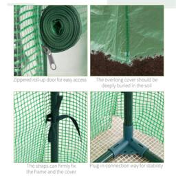 Rackhams 100 x 50 x 150cm Tomato Greenhouse Steel Frame PE Cover with Roll-up Door Outdoor for Backyard, Balcony, Garden, Green - thumbnail 3
