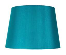 "Rackhams Traditionally Designed Medium 12"" Drum Lamp Shade in Sleek Teal Faux Silk Fabric"
