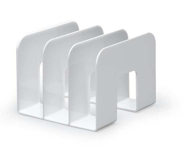 Rackhams TREND Magazine Stand Desk File Holder Book Organiser - 2 Pack - White