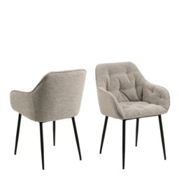 Rackhams Brooke Dining Chair with Armrest in Monza Beige Set of 2 - 1
