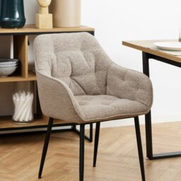 Rackhams Brooke Dining Chair with Armrest in Monza Beige Set of 2 - 1 - thumbnail 5