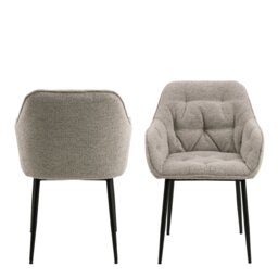 Rackhams Brooke Dining Chair with Armrest in Monza Beige Set of 2 - 1 - thumbnail 2