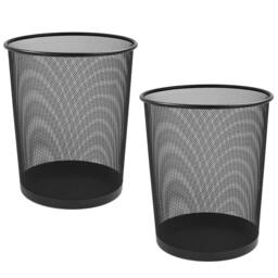 Rackhams Metal Mesh Wastebasket Paper Bin - Round Trash Lightweight Circular Rubbish Can for Kitchen, Bathroom, Bedroom, Office - Size 27x23.5x23.5 cm - Silver - Pack Of 1 - thumbnail 4