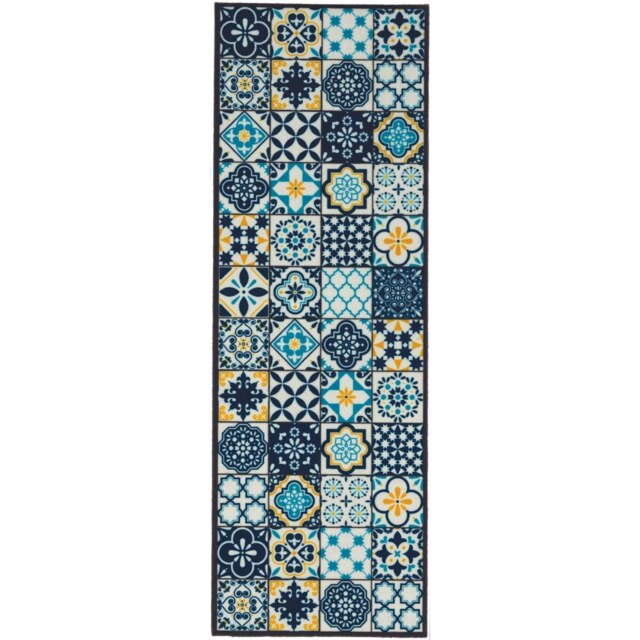 Rackhams Recycled Patchwork Duck Egg Blue Mat 50x150 cm - Duck egg Blue