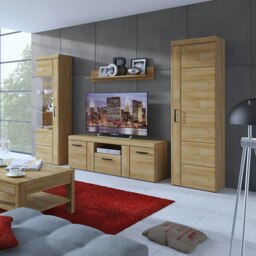 Rackhams Cortina Tall glazed display cabinet (LH) in Grandson Oak - Full Assembly Required - Grandson Oak - Matt - thumbnail 5