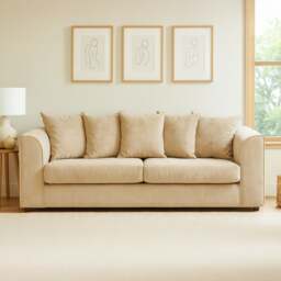 Rackhams Casper Chenille Fabric 3 Seater Sofa - Beige