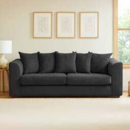 Rackhams Casper Chenille Fabric 3 Seater Sofa - Beige - thumbnail 2