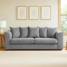 Rackhams Casper Chenille Fabric 3 Seater Sofa - Beige - thumbnail 3