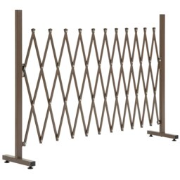 Rackhams Expanding Garden Trellis Fence, Movable & Foldable Garden Screen Panel Aluminium - Dark Brown - thumbnail 2