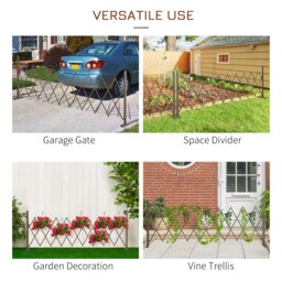 Rackhams Expanding Garden Trellis Fence, Movable & Foldable Garden Screen Panel Aluminium - Dark Brown - thumbnail 4
