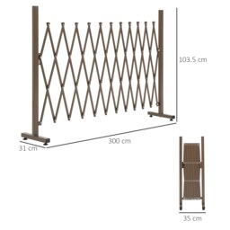 Rackhams Expanding Garden Trellis Fence, Movable & Foldable Garden Screen Panel Aluminium - Dark Brown - thumbnail 3