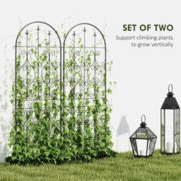 Rackhams Set of 2 Metal Garden Trellis, Outdoor Trellis Panels, 150 x 50 cm - thumbnail 4