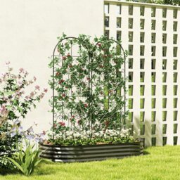 Rackhams Set of 2 Metal Garden Trellis, Outdoor Trellis Panels, 150 x 50 cm - thumbnail 1