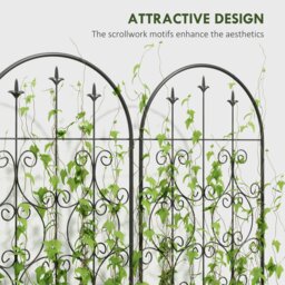 Rackhams Set of 2 Metal Garden Trellis, Outdoor Trellis Panels, 150 x 50 cm - thumbnail 5