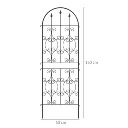 Rackhams Set of 2 Metal Garden Trellis, Outdoor Trellis Panels, 150 x 50 cm - thumbnail 3