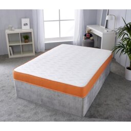 Rackhams Shorty Memory Foam Sprung Mattress - Coil Springs & Memory Foam Layer - Orange - 1 - 2ft6 Shorty Small Single Mattress (75cm x 175cm) - thumbnail 3