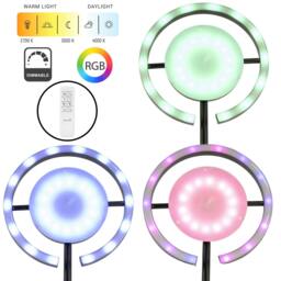 Rackhams RGB and CCT Modern LED Floor Lamp in Matte Black with Remote Control - thumbnail 3