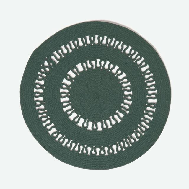 Rackhams Crochet Braided Rug - Green - 90 cm Round - image 1