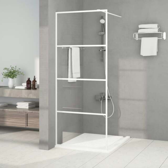 Rackhams Walk-in Shower Wall White 80x195 cm Clear ESG Glass