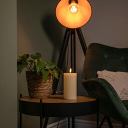 Rackhams 7.5cm x 15cm Cream Wax Melted Pool Effect Candle with Timer Function and Warm White LED - thumbnail 2
