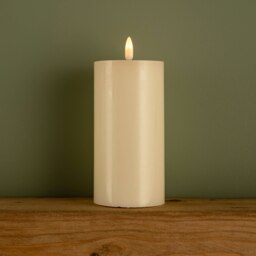 Rackhams 7.5cm x 15cm Cream Wax Melted Pool Effect Candle with Timer Function and Warm White LED - thumbnail 6