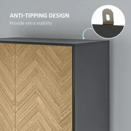 Rackhams Modern Wardrobe Cabinet Wood Grain Sticker Surface with Shelf, Hanging Rod and 2 Drawers 90x50x190cm - thumbnail 6