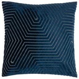 Rackhams Evoke Cut Cushion Cover - Navy - 45cm x 45cm - Navy - 100% Polyester - thumbnail 1