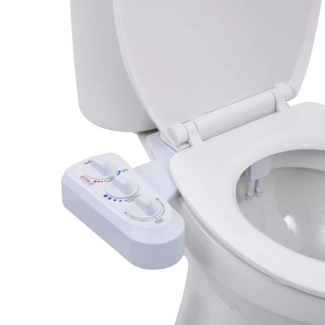 Rackhams Bidet Toilet Seat Attachment Hot Cold Water Dual Nozzles