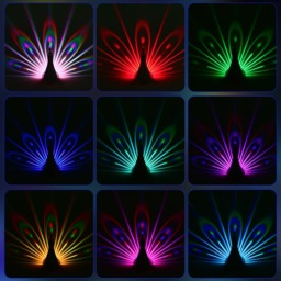 Rackhams Remote-controlled Colorful Night Light Peacock Projection Lamp - Pink - thumbnail 4