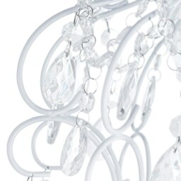 Rackhams Matt White Shabby Chic Chandelier Style Pendant Ceiling Lamp Shade with Acrylic - thumbnail 3