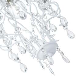 Rackhams Matt White Shabby Chic Chandelier Style Pendant Ceiling Lamp Shade with Acrylic - thumbnail 4