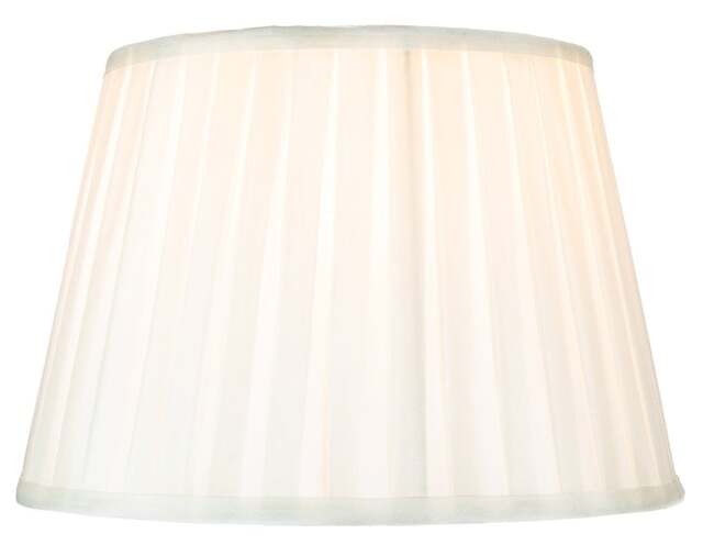 "Rackhams Traditional Classic Cream Faux Silk Pleated Inner Lined Lamp Shade - 14""" - image 1