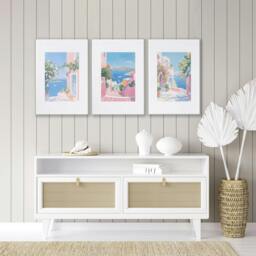 Rackhams Wall Paintings In Living Room - Set of 3 Beach Decor Wall art Prints - 20 x 30 in / 50 x 76 cm - Polyester Canvas 260 gsm - Canvas wrapped - thumbnail 3
