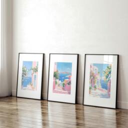 Rackhams Wall Paintings In Living Room - Set of 3 Beach Decor Wall art Prints - 20 x 30 in / 50 x 76 cm - Polyester Canvas 260 gsm - Canvas wrapped - thumbnail 2