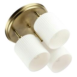 Rackhams Designer Antique Brass Semi Flush Ceiling Light with Fluted Shades - thumbnail 5