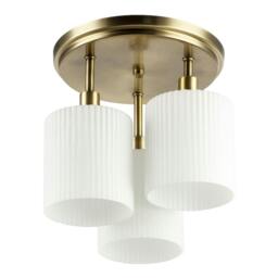 Rackhams Designer Antique Brass Semi Flush Ceiling Light with Fluted Shades - thumbnail 4