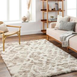 Rackhams Urban Shag-Modern Beige Brown Ivory Cream Soft Plush Pile Rug - 130 x 170 cm