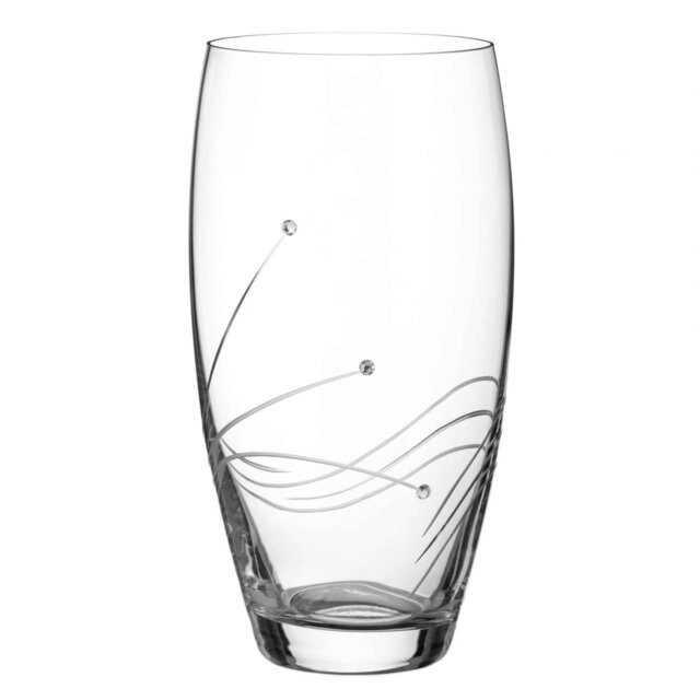 Rackhams Glasgow Crystal Vase Adorned with Swarovski Crystals - 26cm - Made From Premium Lead Free Crystal Glass