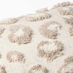 Rackhams Maeve Tufted Leopard Print Cushion Cover - Natural - 30cm x 50cm - Natural - 100% Cotton - thumbnail 5