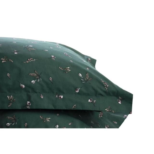 Rackhams Aiyla Oxford Pillowcase (Pack of 2) - Bottle Green - 76cm x 51cm - Bottle Green - 80% Cotton/20% Polyester - image 1