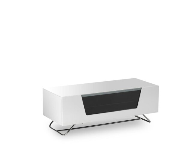 Rackhams Chromium TV-Stand with 1 Flap White CRO2-1000CB-WHT - White - image 1