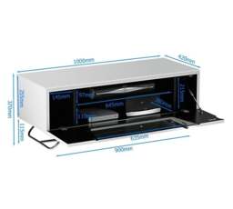 Rackhams Chromium TV-Stand with 1 Flap White CRO2-1000CB-WHT - White - thumbnail 2