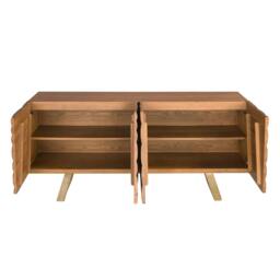 Rackhams Sideboard in light walnut and polished gold-coloured steel 3298 - thumbnail 6