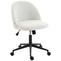 Rackhams Desk Chair, Fluffy Swivel Office Chair for Makeup Vanity, Cream - Yes - Light Pink - thumbnail 2