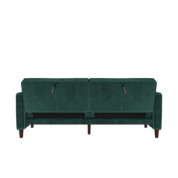 Rackhams Pin Tufted Transitional 3 Seater Sofa Bed - Velvet Green - Green - thumbnail 4