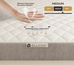 Rackhams Contour Memory Foam 800 Pocket Sprung Hybrid Mattress- 4ft6 - Double - Essentials by DS Living - thumbnail 4