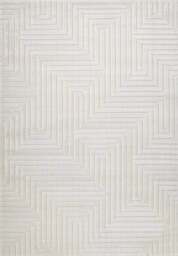 Rackhams Maze White Rug – Geometric 3D Textured Design - 120X170 cm - thumbnail 1