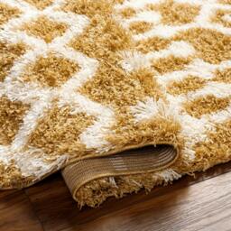 Rackhams Urban Shag-Geometric Camel Ivory Soft Plush Pile Rug - 160 x 220 cm - thumbnail 4