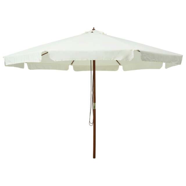 Rackhams Outdoor Parasol with Wooden Pole 330 cm Sand White