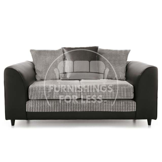 Rackhams Luca Mixed Fabric 2 Seater Sofa - Scatter Back - Black and Grey - image 1